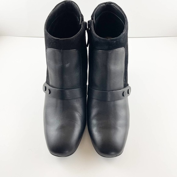 Easy Spirit Arietta Ankle Boots Black Leather/ Suede Combo Sz 9 - Picture 2 of 11